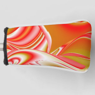 Couvre-club De Golf Love and Gold Abstrait 3D Rainbowart