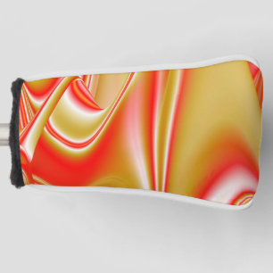 Couvre-club De Golf Love and Gold Abstrait 3D Rainbowart