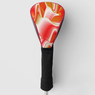 Couvre-club De Golf Love and Gold Abstrait 3D Rainbowart