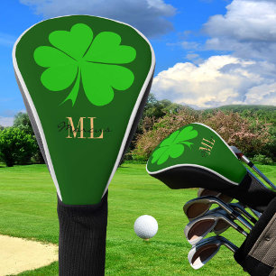 Couvre-club De Golf Lucky Irish Clover & Shamrock Golf monogrammed