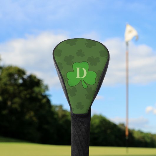 Couvre-club De Golf Lucky Shamrock Monogram Green Golf Head Cover