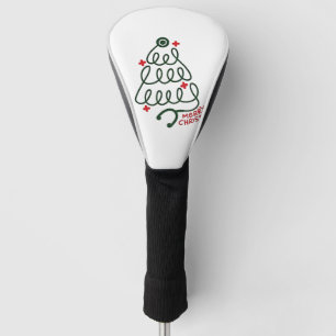 Couvre-club De Golf Lumières de Noël en forme de stéthoscope sur un ar