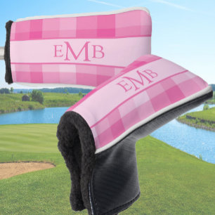 Couvre-club De Golf Lumineuse rose Plaid Personnalisé Monogramme Initi