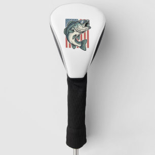Couvre-club De Golf Lunettes de soleil de pêche à la basse patriotique