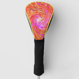 Couvre-club De Golf Magenta Rétro et Tourbillon Floral de Couleurs d'A