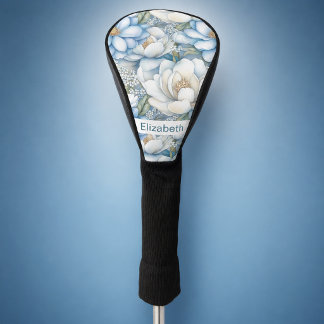 Couvre-club De Golf Magnolia Bleu et Pivoine Personnalisé