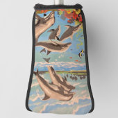 Couvre-club De Golf Main Painted by Number | Dolphins | (Tourné à 90°)