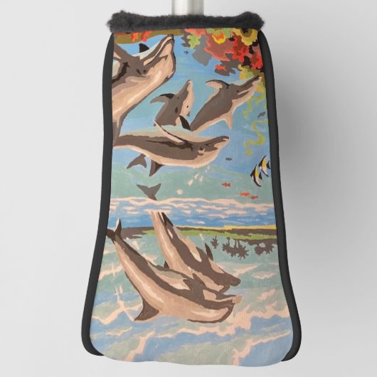 Couvre-club De Golf Main Painted by Number | Dolphins | (Tourné à 90°)