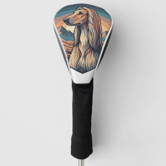 Couvre-club De Golf Majestic Afghan Hound Mountain Sunset Graphic (Devant)