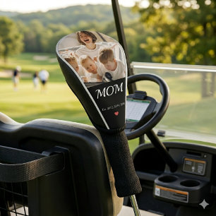 Couvre-club De Golf Maman a établi un cœur de script audacieux moderne
