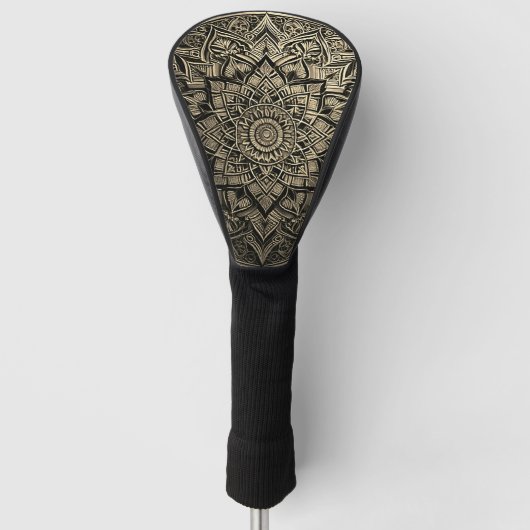Couvre-club De Golf Mandala doré (Devant)