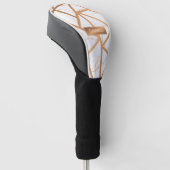 Couvre-club De Golf Marbre blanc et doré (Incliné)