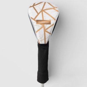 Couvre-club De Golf Marbre blanc et doré