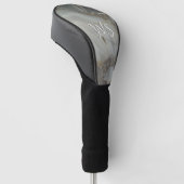 Couvre-club De Golf Marbre gris avec Veine or initial (Incliné)