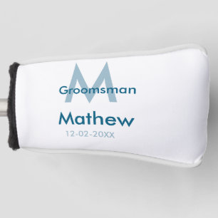 Couvre-club De Golf Marine bleu groomsman nom lettre date masculin par