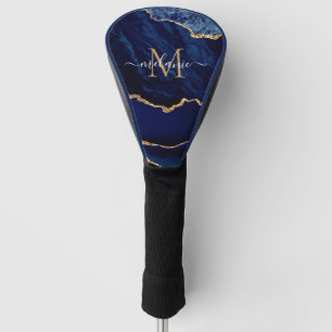 Couvre-club De Golf Marine Blue Gold Votre nom Golf Head Cover