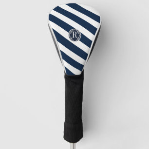Couvre-club De Golf Marine marine moderne lisse Bleu et Blanc rayé