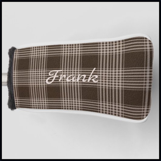 Couvre-club De Golf Masculine Brown et beige Plaid