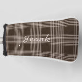 Couvre-club De Golf Masculine Brown et beige Plaid (Devant)
