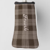 Couvre-club De Golf Masculine Brown et beige Plaid (Tourné à 90°)
