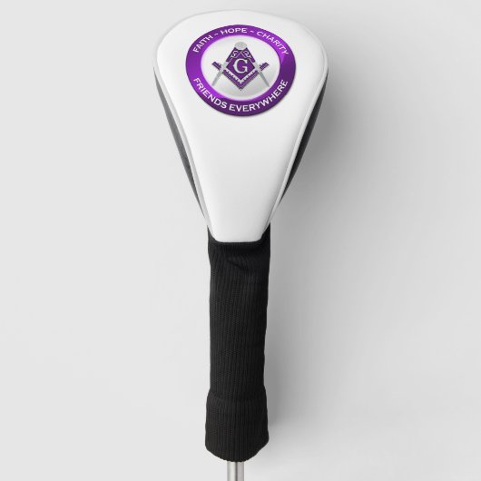 Couvre-club De Golf Masonic Golf Head Cover Purple (Devant)