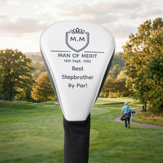 Couvre-club De Golf Meilleur Demi-Frère Monogramme Initiales Homme De