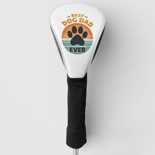 Couvre-club De Golf Meilleur papa de chien vintage rétro patte coucher