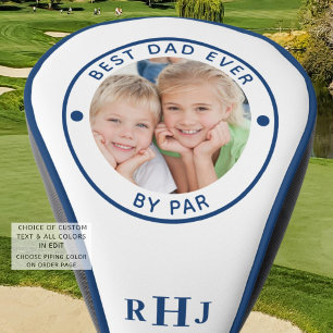 Couvre-club De Golf MEILLEUR PAPA JAMAIS PAR PAR Photo Monogram Blue