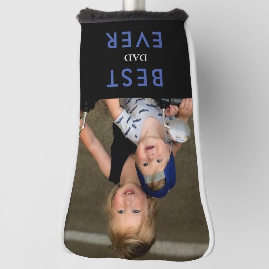 Couvre-club De Golf Meilleur papa Jamais Photo Putter bleu & noir II (Tourné à 90°)