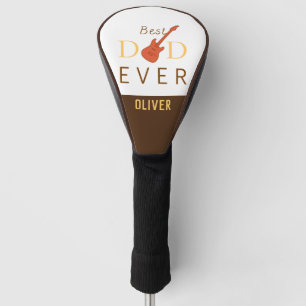 Couvre-club De Golf Meilleur papa Jaune Brown Orange Guitare Moderne
