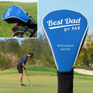 Couvre-club De Golf Meilleur Papa Par Custom Nom Rétro Bleu