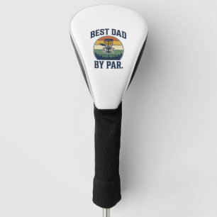 Couvre-club De Golf Meilleur Papa Par Disc Golf Vintage Sunset Design_