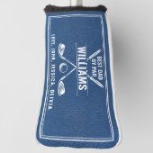 Couvre-club De Golf MEILLEUR PAPA PAR PAR Blue Leather Keepsaké Golf H (Tourné à 90°)
