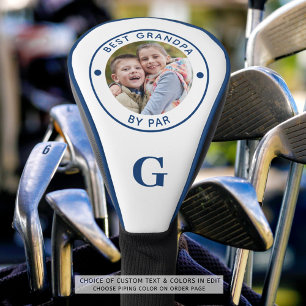 Couvre-club De Golf MEILLEUR PAPA PAR PAR Monogramme Photo Bleu