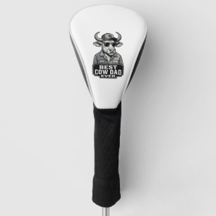 Couvre-club De Golf Meilleur papa vache jamais design de gravure vinta