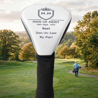 Couvre-club De Golf Meilleures Initiales de Monogramme pour Gendre Hom