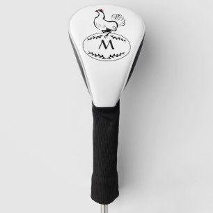 Couvre-club De Golf Mère Hen nichant sur un oeuf de monogramme