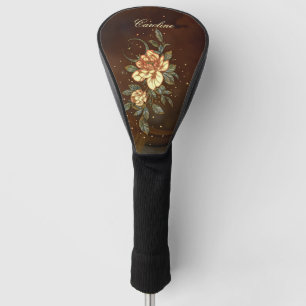 Couvre-club De Golf Merveilleuse fleur élégante.