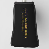 Couvre-club De Golf Metallic Gold & Black Professional Modern Elegant (Tourné à 90°)