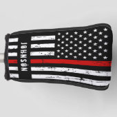 Couvre-club De Golf Mince Red Line American Flag Firefighter (Devant)