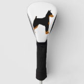 Couvre-club De Golf miniature pinscher black and ruruberette silhouett (Devant)