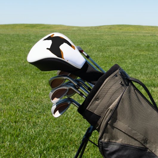 Couvre-club De Golf miniature pinscher black and ruruberette silhouett (In Situ)