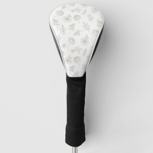 Couvre-club De Golf Minimal Botanical Line Art Pattern (8) (Devant)