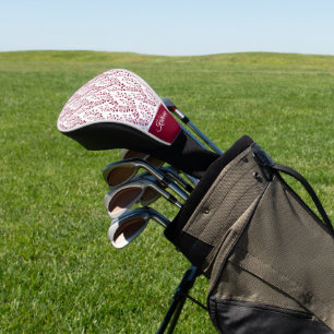 Couvre-club De Golf Minimaliste Moderne Fleurs Rouges Bourguignonnes B