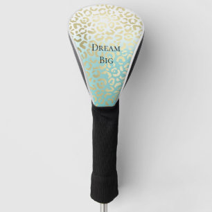 Couvre-club De Golf Mint Aquarelle Ombre Glam Or Leopard