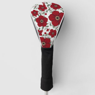 Couvre-club De Golf Mode Fleur Rouge