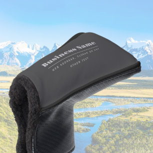 Couvre-club De Golf Modèle de texte rétro-modern éditable Gris foncé