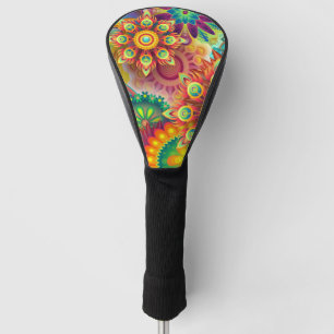 Couvre-club De Golf Modèle floral psychédélique