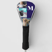 Couvre-club De Golf Modern Blue Custom Photo Template Monogram (Devant)