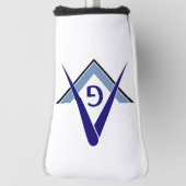 Couvre-club De Golf Modern Blue Square & Compasses (Tourné à 90°)
